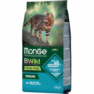 Сухой корм для кошек Monge Cat Bwild GR.FREE со вкусом тунца 1.5 кг (8009470012089)