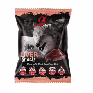 Лакомство для собак Alpha Spirit DOG Snacks Liver полувлажные из печени, кубики 50 г (8436586310035)