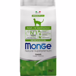Сухой корм для кошек Monge Cat Adult с кроликом 1.5 кг (8009470011945)