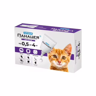 Краплі для тварин Superium Panacea Протипаразитарні для котів від 0.5 до 4 кг (9134)