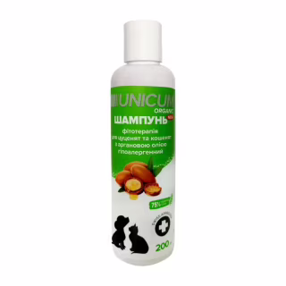 Шампунь для тварин Unicum ORGANIC для цуценят та кошенят з аргановим маслом 200 мл (4820150206239)