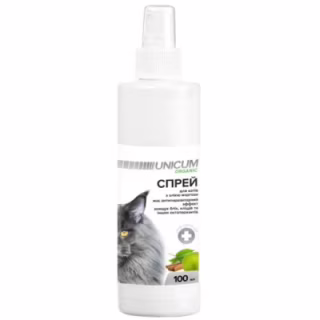 Спрей для животных Unicum Organic против блох и клещей для кошек 100 мл (4820150202125)