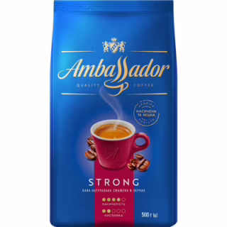 Кава Ambassador в зернах 500г пакет, "Strong" (am.53232)
