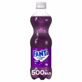 Напій Fanta Zero Sugar Безалкогольний сильногазований соковмісний Виноград 500 мл (5449000265197)