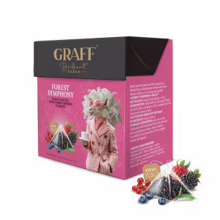 Чай Graff Forest Symphony Черный с лесными ягодами 20 пирамидок по 1.8 г (4820279611150)