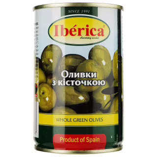 Овощная консервация Iberica Оливки зеленые с косточкой 300 г (8436024292367)