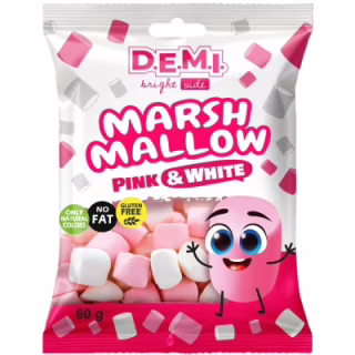Маршмеллоу Demi Рожевий та білий 60 г (de.22323)
