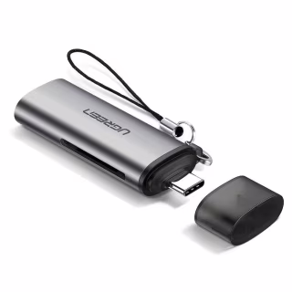 Зчитувач флеш-карт Ugreen USB Type-C 3.1 to TF/SD CM184 Gray (50704)