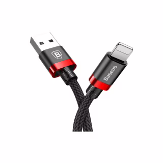 Дата кабель USB 2.0 AM to Lightning 1.0m Cafule Black-Red Baseus (CALKLF-B19)