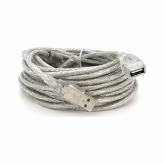 Дата кабель USB 2.0 AM/AF 10.0m ferrite transparent white Voltronic (YT-AM/AF-10TBL)