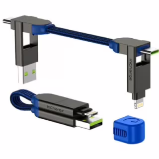 Дата кабель 6in1 inCharge X 0,14m 100W blue Rolling Square (X02WR)