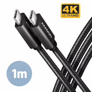Дата кабель USB-C to USB-C 1.0m USB 3.2 Gen 2 PD 100W 5A 4K black AXAGON (BUCM32-CM10AB)