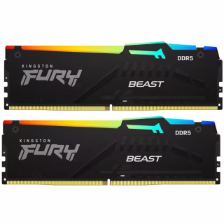 Модуль памяти для компьютера DDR5 32GB (2x16GB) 5600 MHz FURY Beast RGB Kingston Fury (ex.HyperX) (KF556C40BBAK2-32)