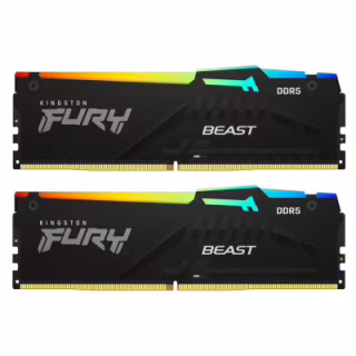 Модуль памяти для компьютера DDR5 64GB (2x32GB) 5200 MHz Beast RGB EXPO Black Kingston Fury (ex.HyperX) (KF552C40BB2AK2-64)