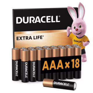 Батарейка Duracell AAA лужні 18 шт. в упаковці (5000394107557 / 81546741)