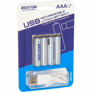 Акумулятор Beston AAA USB Type-C 400mah 1.5V Li-ion * 4 (3AC-18/AA620272)
