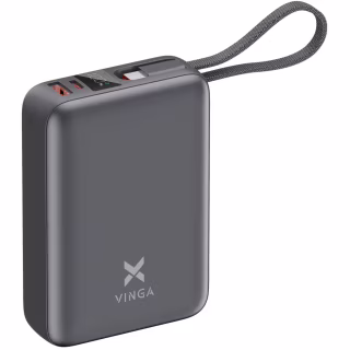 Батарея универсальная Vinga 20000 mAh 45W Display Cable (VPBB2045C)