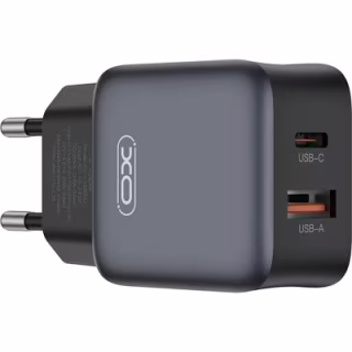 Зарядное устройство XO L156 USB-C PD30W + USB-A QC3.0 Black (L156.black)