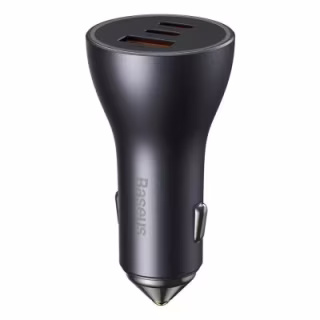 Зарядний пристрій Baseus 1xUSB + 2xUSB-C 65W Golden Contactor Pro dark gray (CGJP010013)