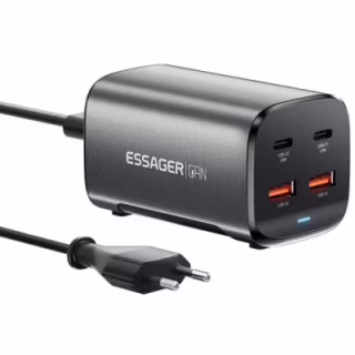 Зарядний пристрій Essager 2xUSB-C + 2xUSB 67W GaN (ECT2AC-JYB0G-Z)