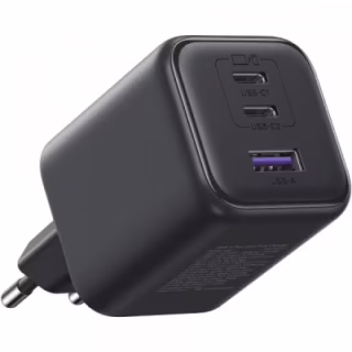Зарядний пристрій Ugreen 2xUSB-C PD45W + 1xUSB QC3.0 GaN X527 gray (65156B)