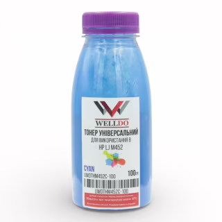 Тонер HP CLJ M252/277/452/Canon MF-631/632/633, фасовка, cyan 100г Welldo (UWDTHM452C-100)