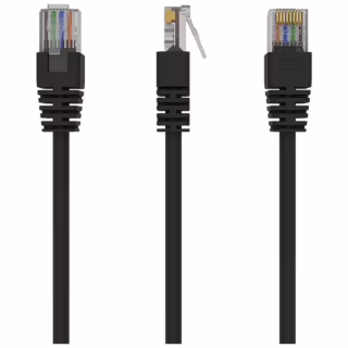 Патч-корд 0.5м, UTP, cat.5e, CCA, black Cablexpert (PP12-0.5M/BK)