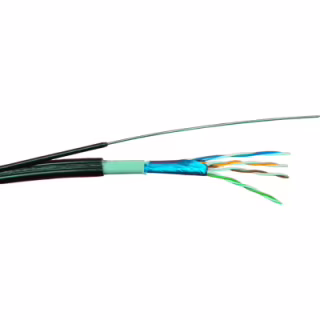 Кабель мережевий GEAR FTP 305м, cat.5e, CCA, 4*2*0,51, PVC+PE, outdoor, steel wire (GEC-FTPCCAOUTSC051305)