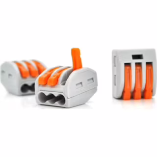 Соединитель кабеля 3-pin аналог WAGO K222-413, 15штпак Voltronic (K222-413/15 / 41475)