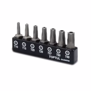 Набор бит Toptul TORX с отверстием 1/4" 7ед. (T10-T40) (GAAV0703)