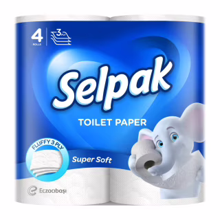 Туалетная бумага Selpak 3 слоя 4 рулона (8690530204492)