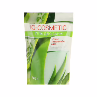 Соль для ванн IQ-Cosmetic Алоэ и аргановое масло 500 г (4820049382501)