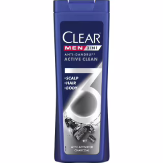 Шампунь Clear 3 в 1 С активированным углем для мужчин 360 мл (8720181242007)