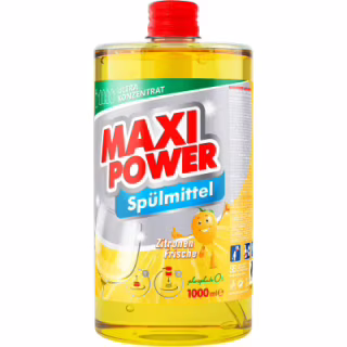 Засіб для ручного миття посуду Maxi Power Лимон запаска 1000 мл (4823098408444)