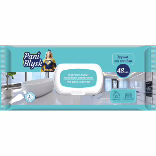 Салфетки для уборки Pani Blysk Влажные Универсальные с клапаном 48 шт. (4823071661132)