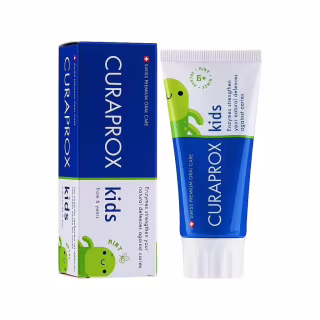Детская зубная паста Curaprox Kids с фтором 1450 ppm от 6 лет вкус мяты 10 мл (TPkids1450M-10ml)