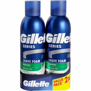 Пена для бритья Gillette Series Soothing Для чувствительной кожи с алоэ вера 200 мл + 200 мл (8700216579889)