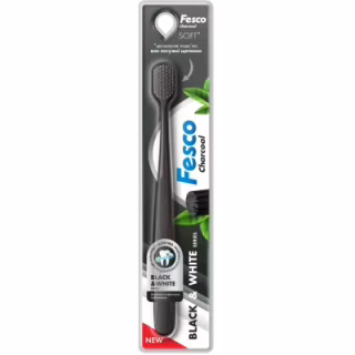 Зубная щетка Fesco Black & White Series Soft Черная (4823098414124)