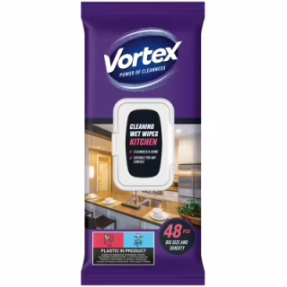Серветки для прибирання Vortex Вологі Для кухні З клапаном 48 шт. (4823071641257)