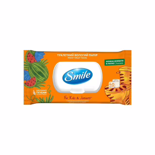 Туалетний папір Smile For Kids & Juniors Вологий 40 аркушів (4823071666021)