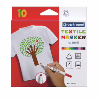 Набір маркерів Centropen набір для текстилю Textile 1.8 мм 10 шт (2739.10)