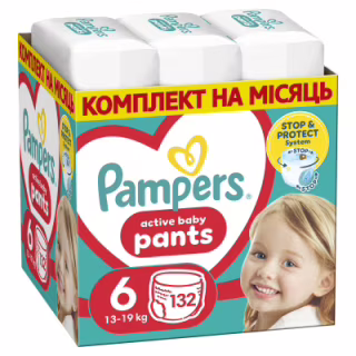 Подгузники Pampers трусики Pants Giant Размер 6 (14-19 кг) 132 шт (8006540068632)