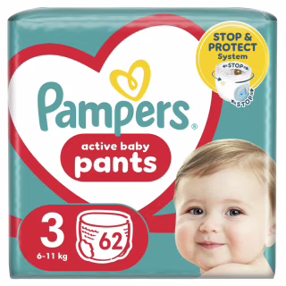 Подгузники Pampers трусики Pampers Pants Размер 3 (6-11кг) 62 шт (8006540069233)