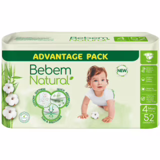 Подгузники Bebem Natural 4 maxi 7-14 кг 52 шт (8690536836307)