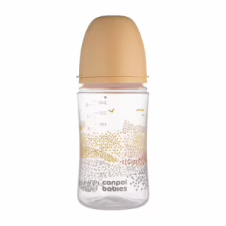 Пляшечка для годування Canpol babies Easystart MOUNTAINS антиколікова з широким отвором 240 мл бежева (35/243_bei)