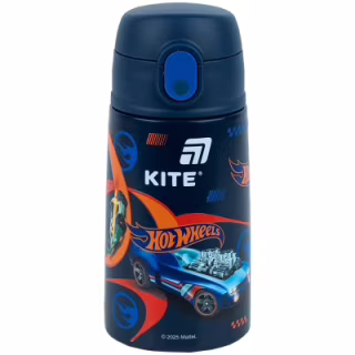 Поїльник-непроливайка Kite Hot Wheels термос з трубочкою 400 мл (HW25-1261)