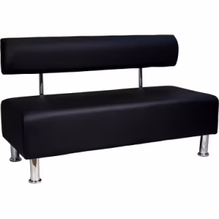 Диван офисный Примтекс плюс Aspetto 02 D-5, 1200 мм, экокожа, black (Aspetto 02 D-5)