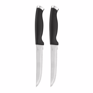 Набір ножів Ardesto Gemini Gourmet, 2 предмети, нержавіюча сталь, пластик, чорний (AR2102BL)