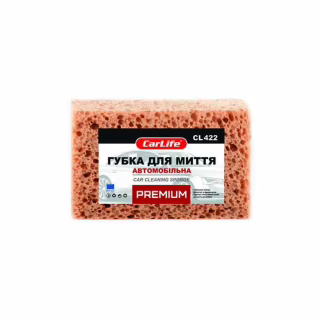 Губка для мытья CarLife PREMIUM с большими порами 190x120x70mm, коричневая (CL-422)
