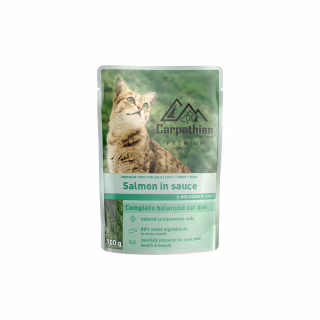 Влажный корм для кошек Carpathian Pet Food Лосось в соусе 100 г (4820111141357)